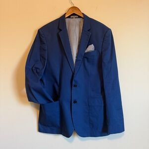 Express Men’s 44R Blazer Suit Jacket Photographer Slim Fit Blue Spring Academia